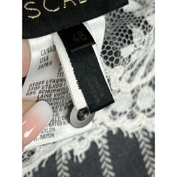 Escada Wool Blend Pencil Skirt with Lace Accent, Size 46 (XL) - Picture 7 of 9